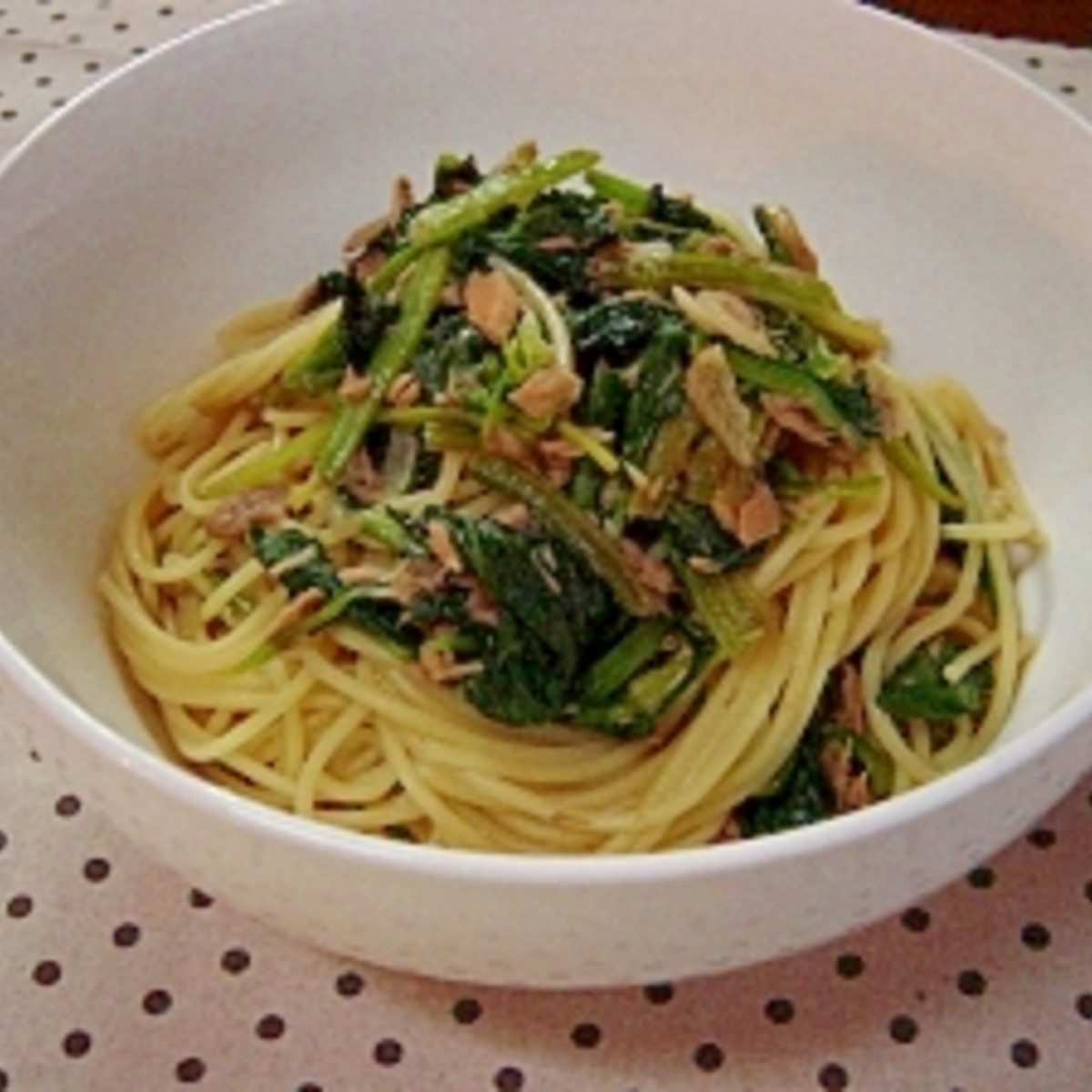 ほうれん草とツナのにんにく醤油パスタ レシピ 作り方 By ラズベリっち 楽天レシピ